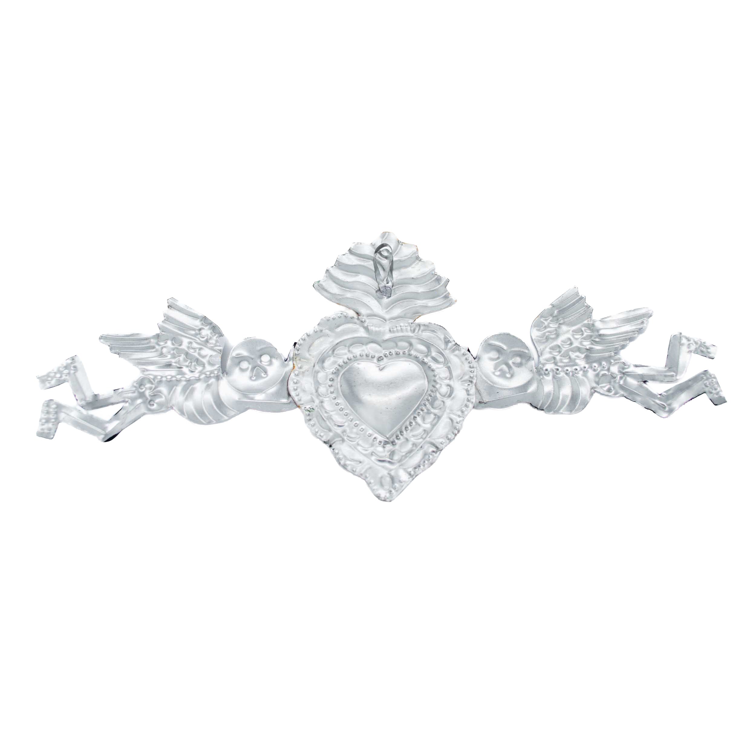 Winged Calacas Mexican Milagro Tin Ornament