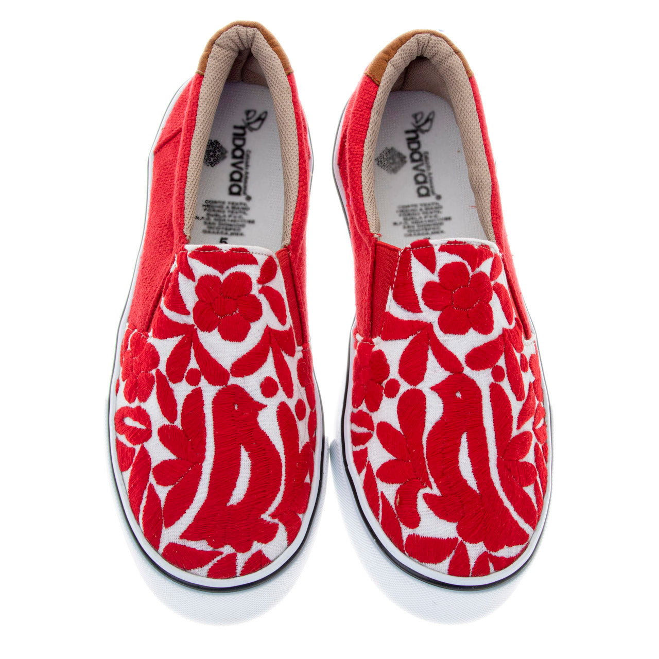 Red Jalapa Embroidered Slip-On Sneakers