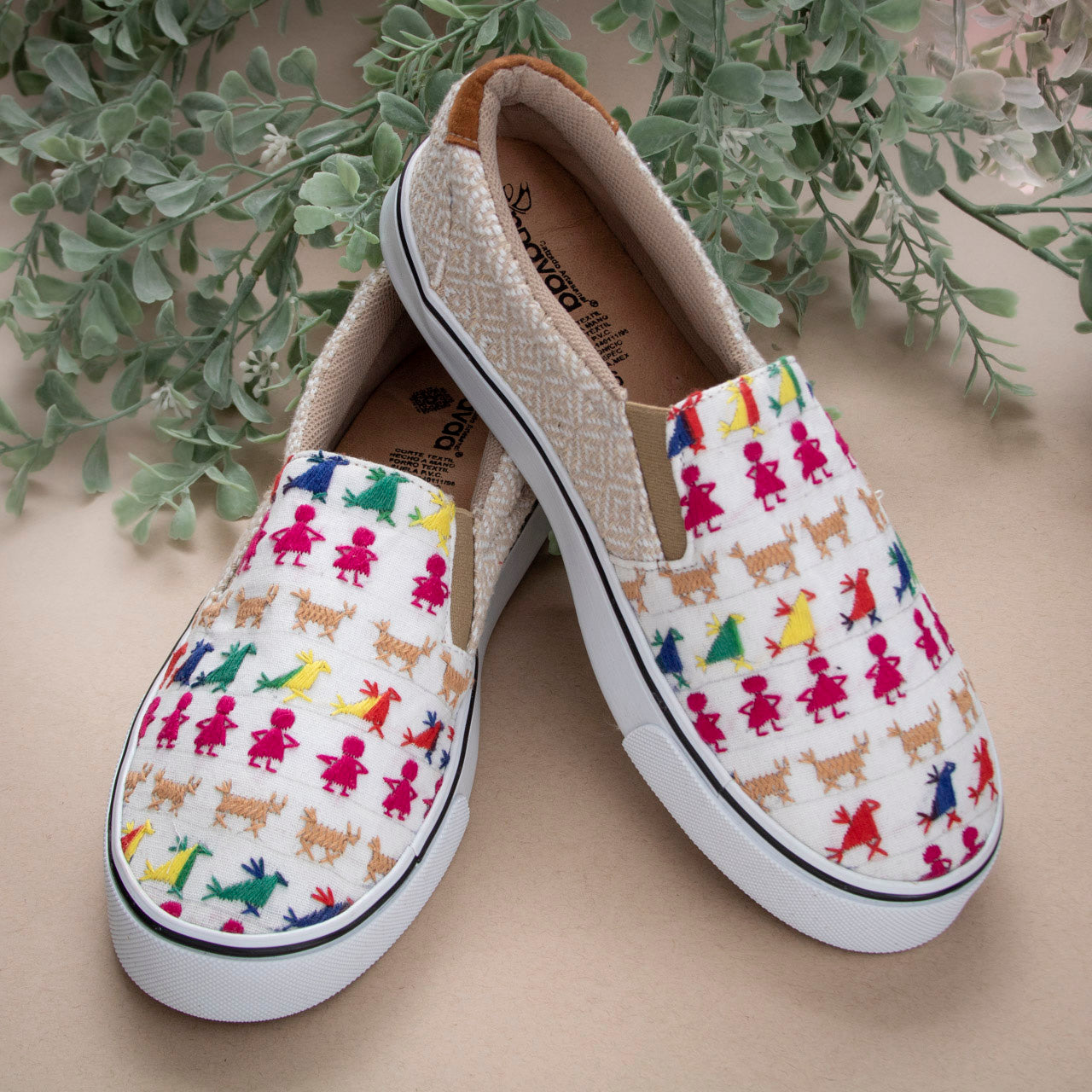 Nosotros Embroidered Artisanal Slip-On Sneakers Lolo Mexican