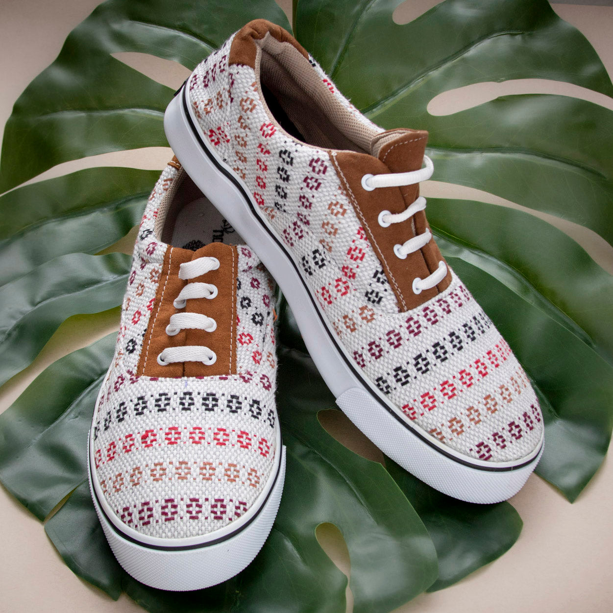 Dotted Pedal Loom Artisanal Slip-On Sneakers | Lolo Mercadito