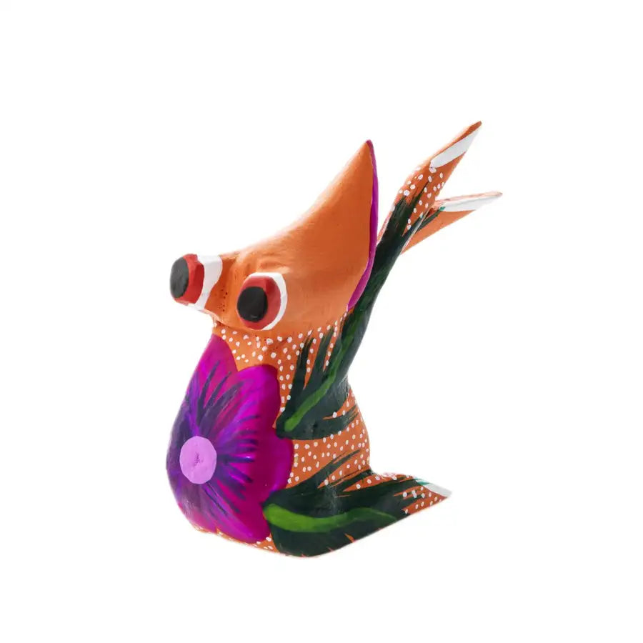 Hand Painted Frog Wooden Figurine Alebrije - 9