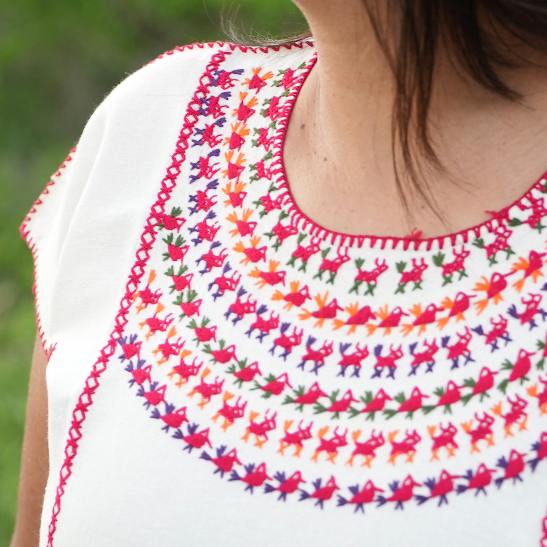 Amuzgo Hand-Embroidered Manta Blouse