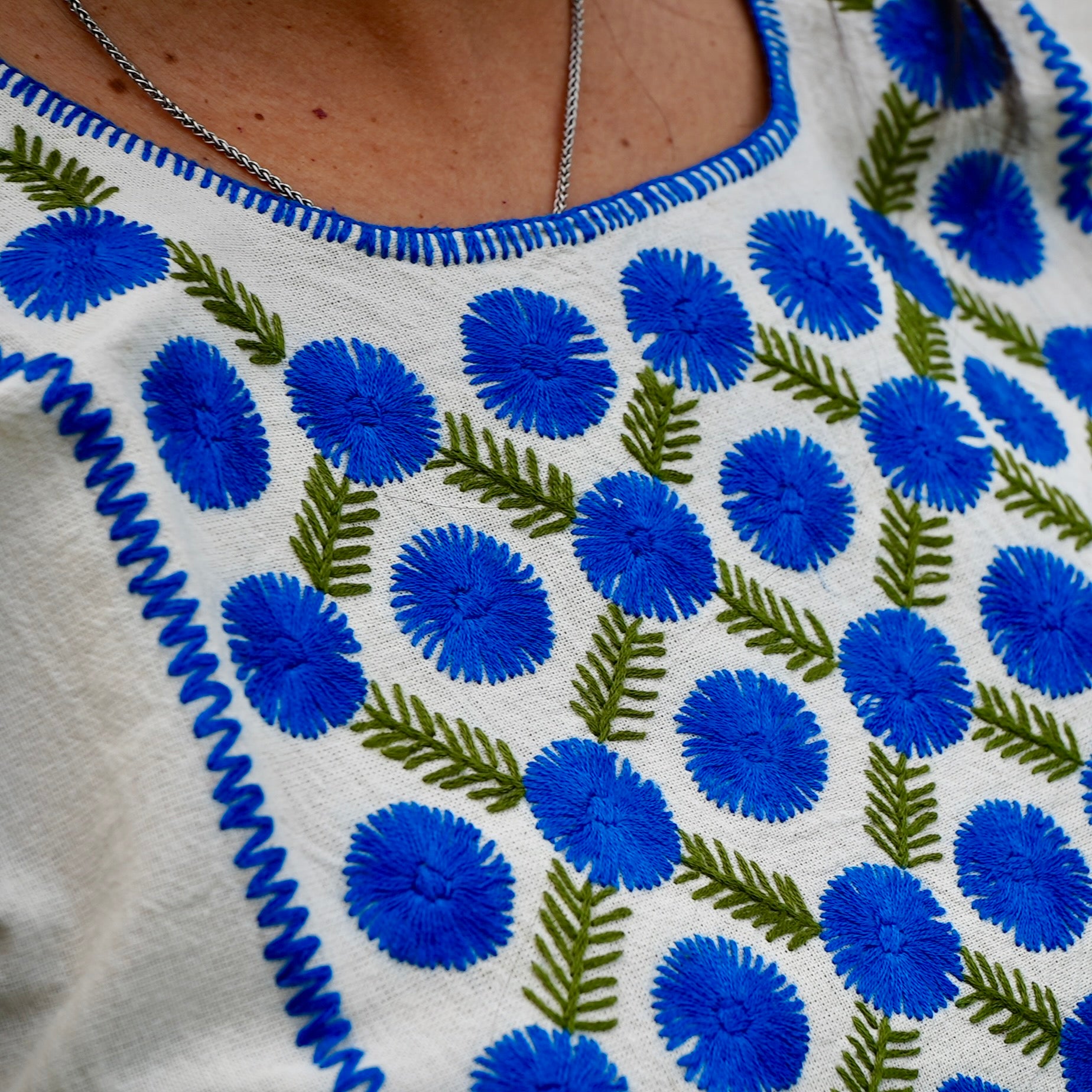Amuzgo Hand-Embroidered Manta Blouse