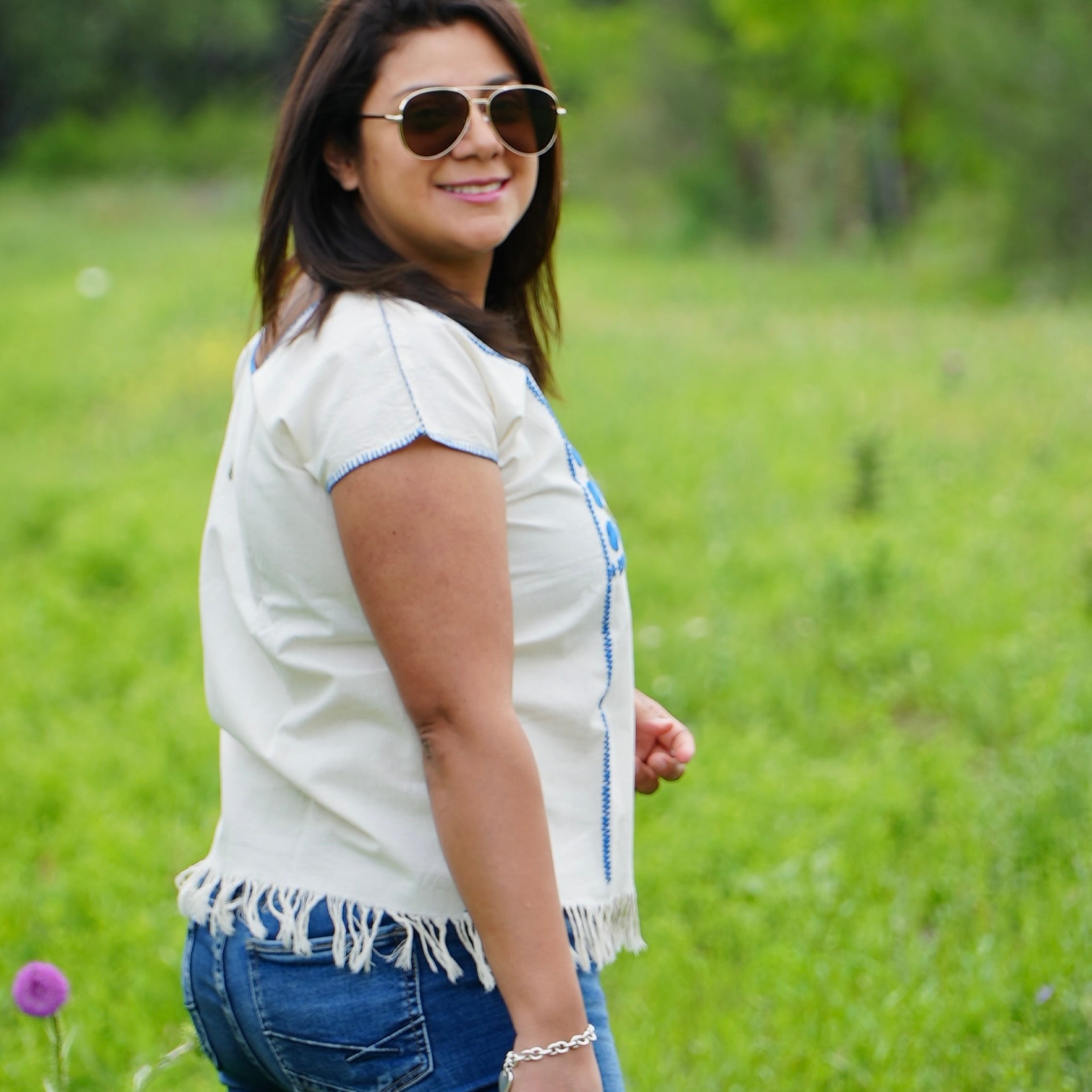Amuzgo Hand-Embroidered Manta Blouse