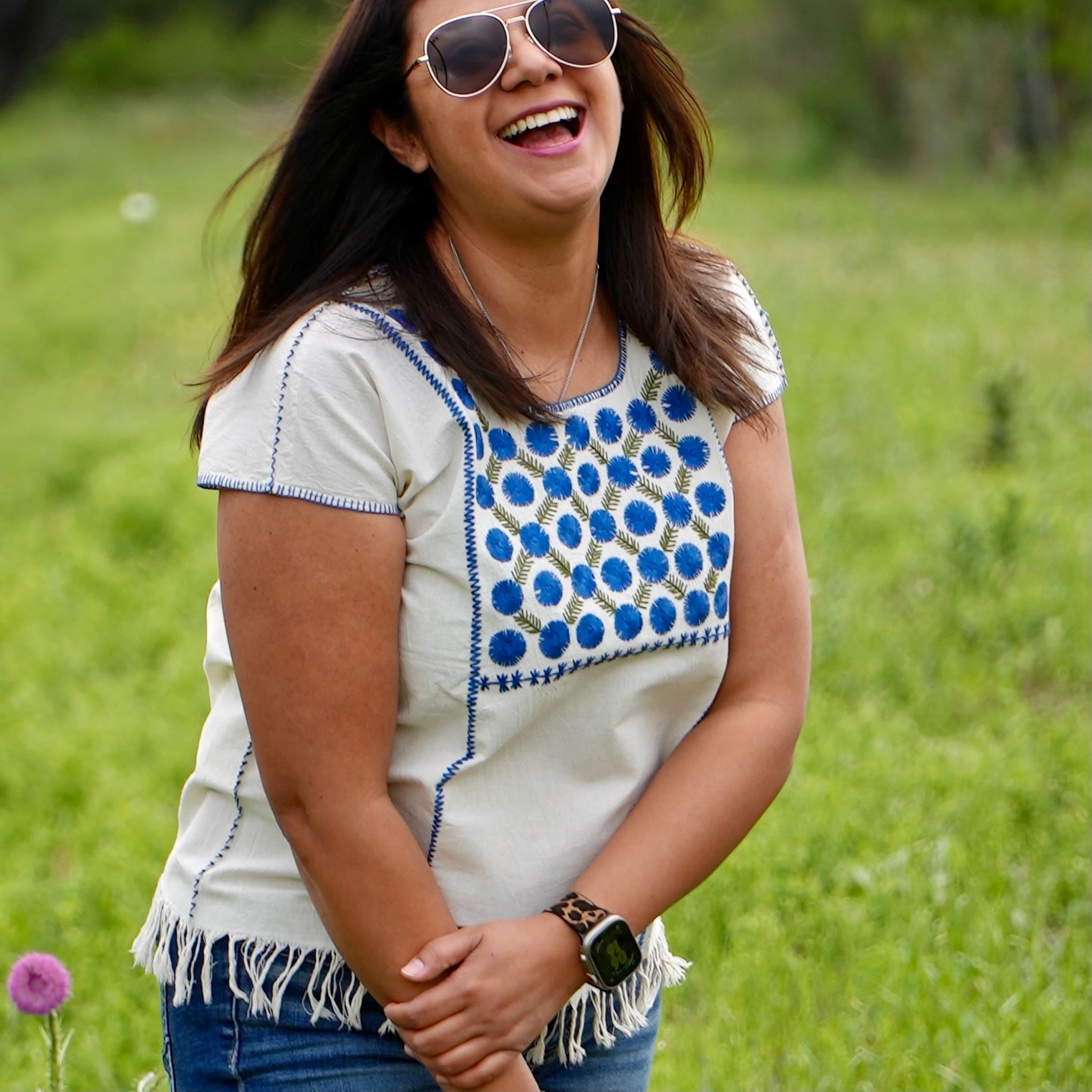 Amuzgo Hand-Embroidered Manta Blouse