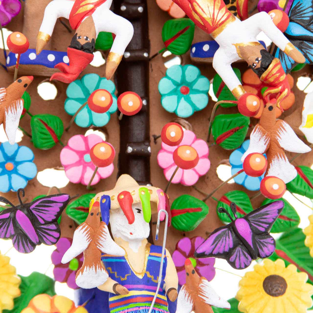 Mexican Tree of Life 1' Clay Sculpture