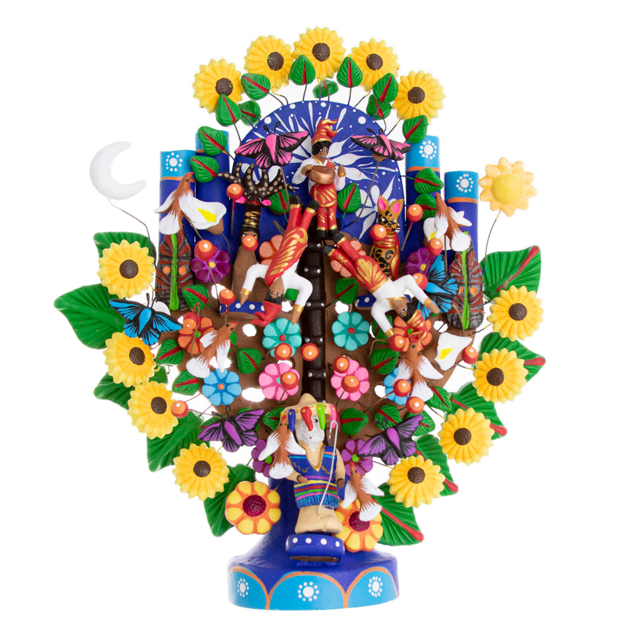Mexican Tree of Life 1' Clay Sculpture