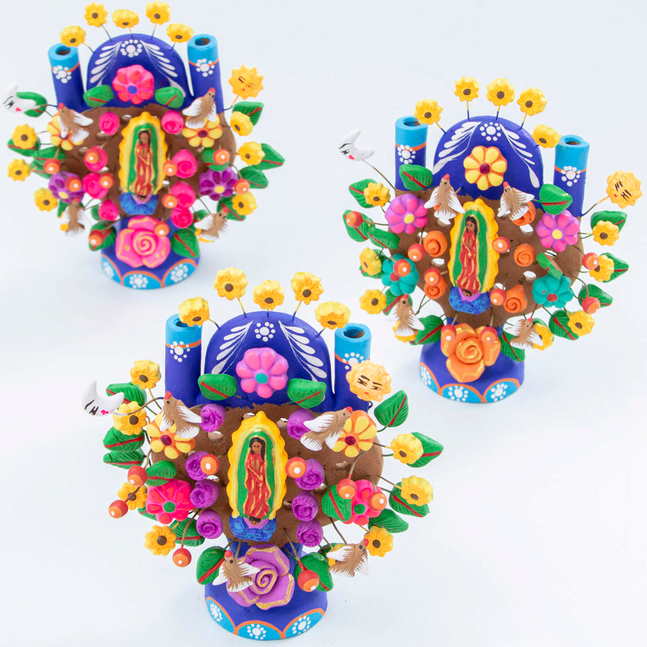 Virgen de Guadalupe Small Tree of Life Clay Sculpture