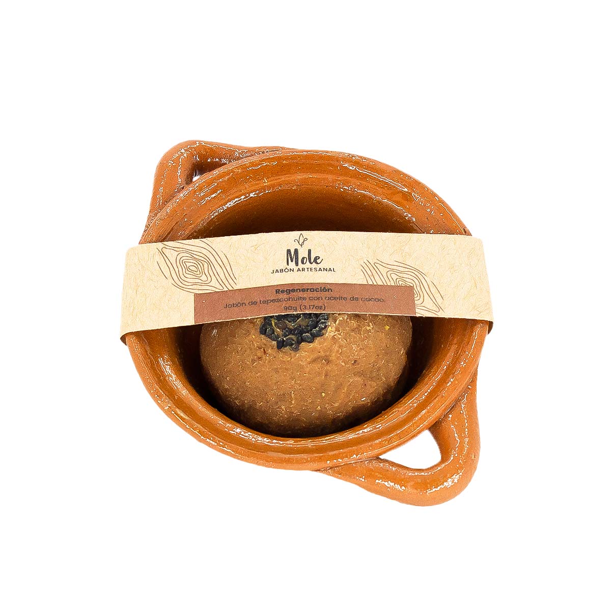 Mole Artisanal Soap with Decorative Clay Dish