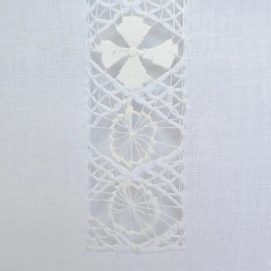 Cruces White Cotton Deshilado Table Runner - 4