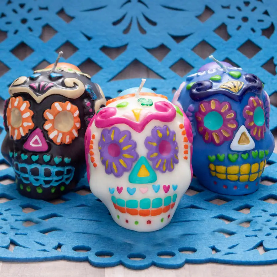 Sugar Skull Day of the Dead Candle