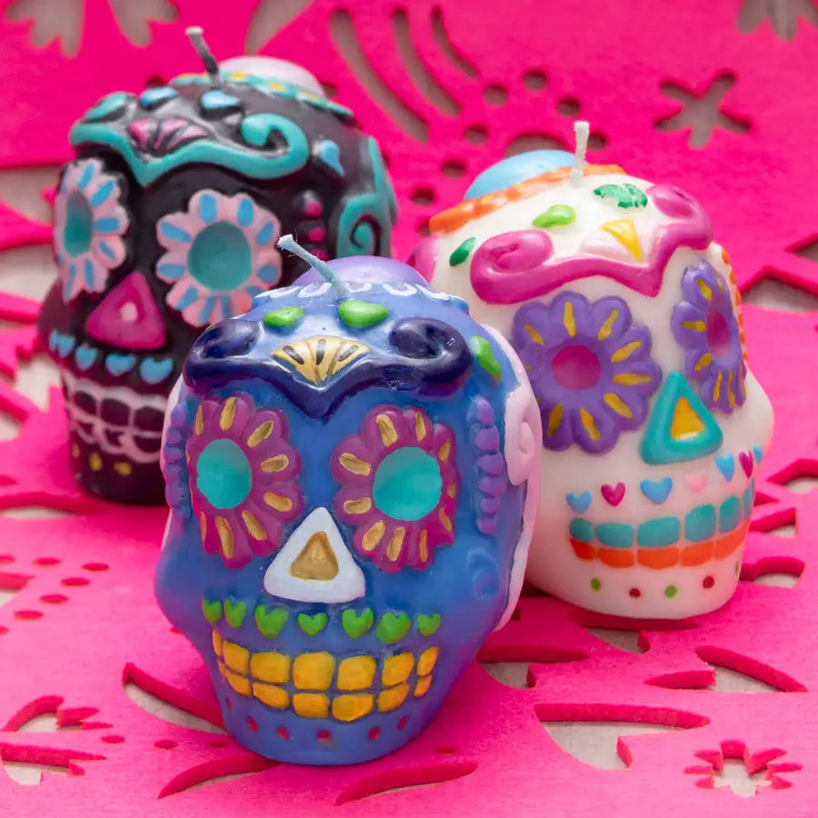 Sugar Skull Day of the Dead Candle