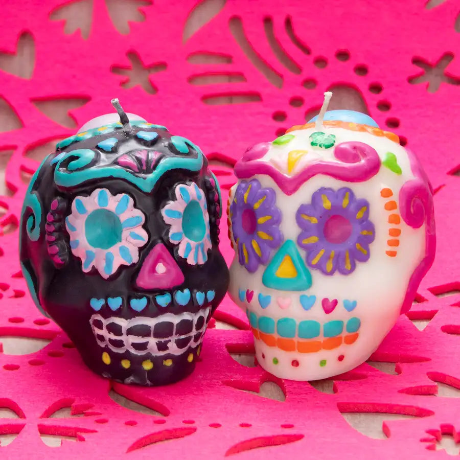 Sugar Skull Day of the Dead Candle