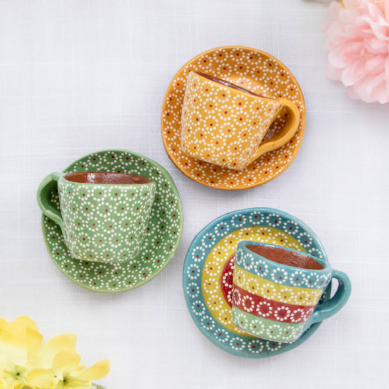 Capula Hand-Painted Espresso Cup with Saucer