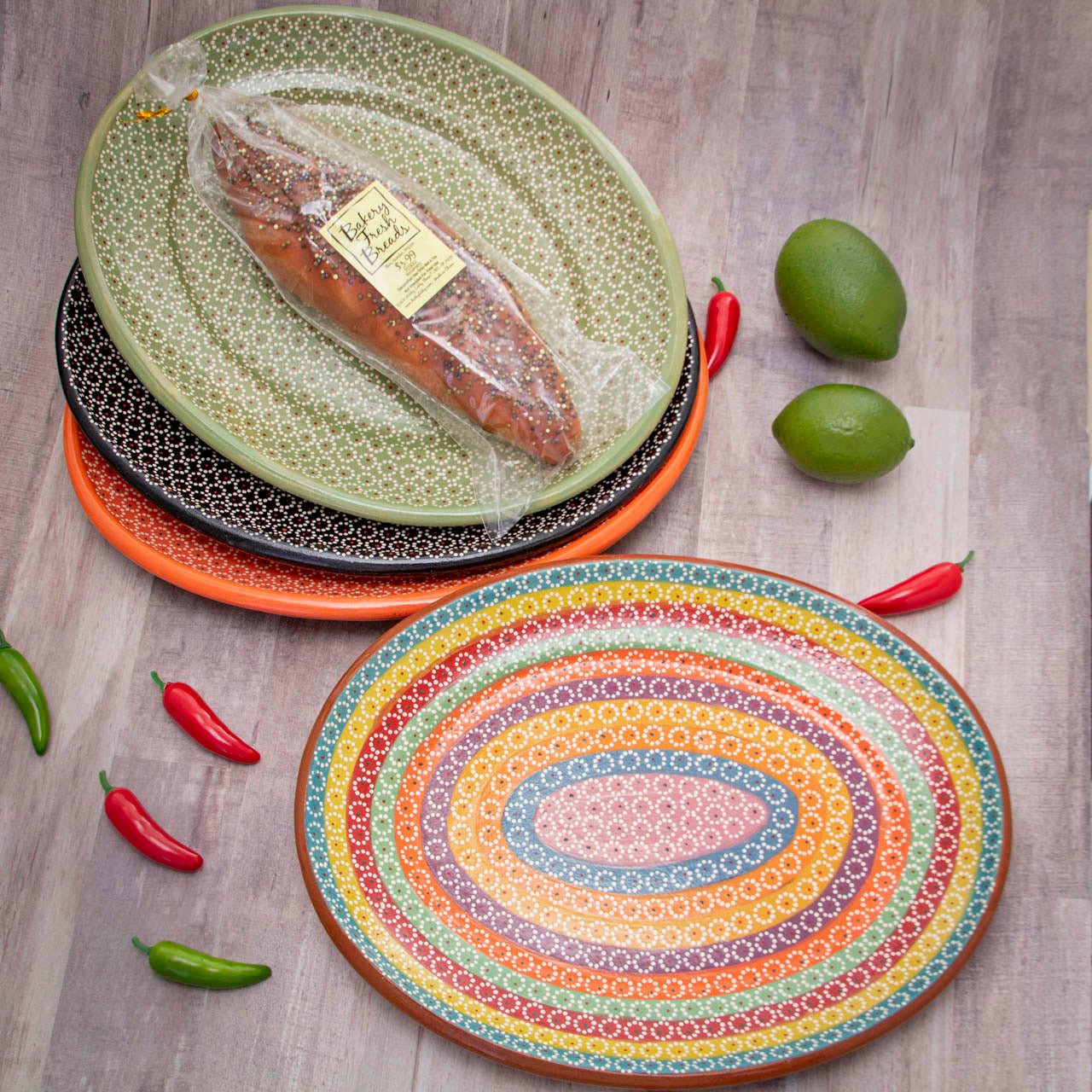 Capula Hand-Painted Clay Serving Platter