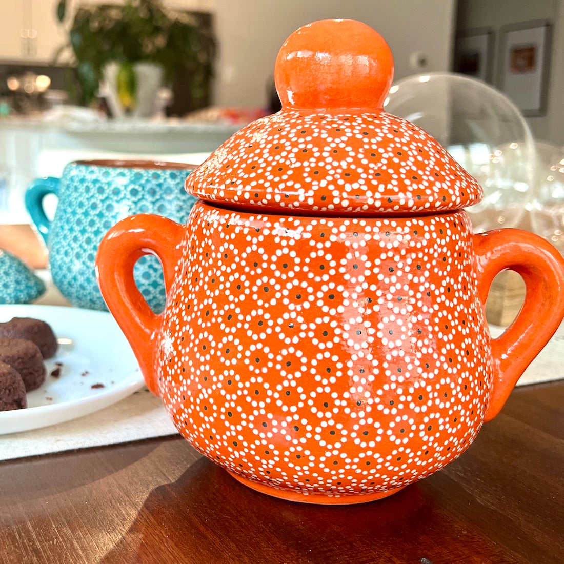 Capula Hand-Painted Clay Cookie Jar