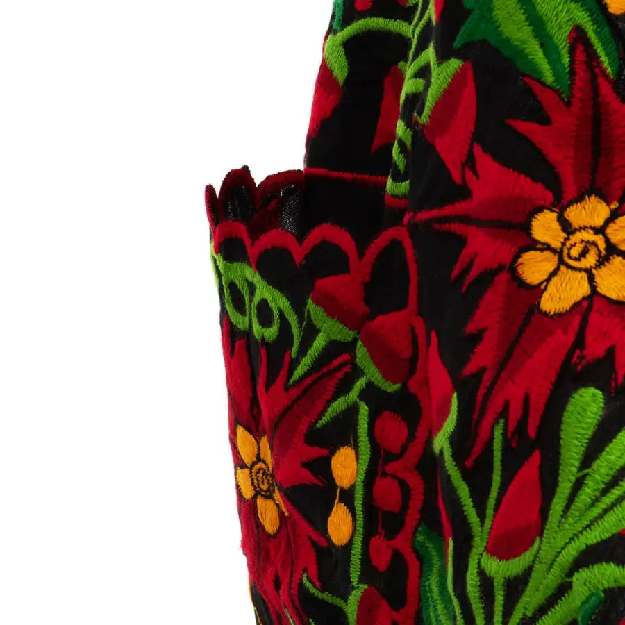 Embroidered Poinsettia Apron