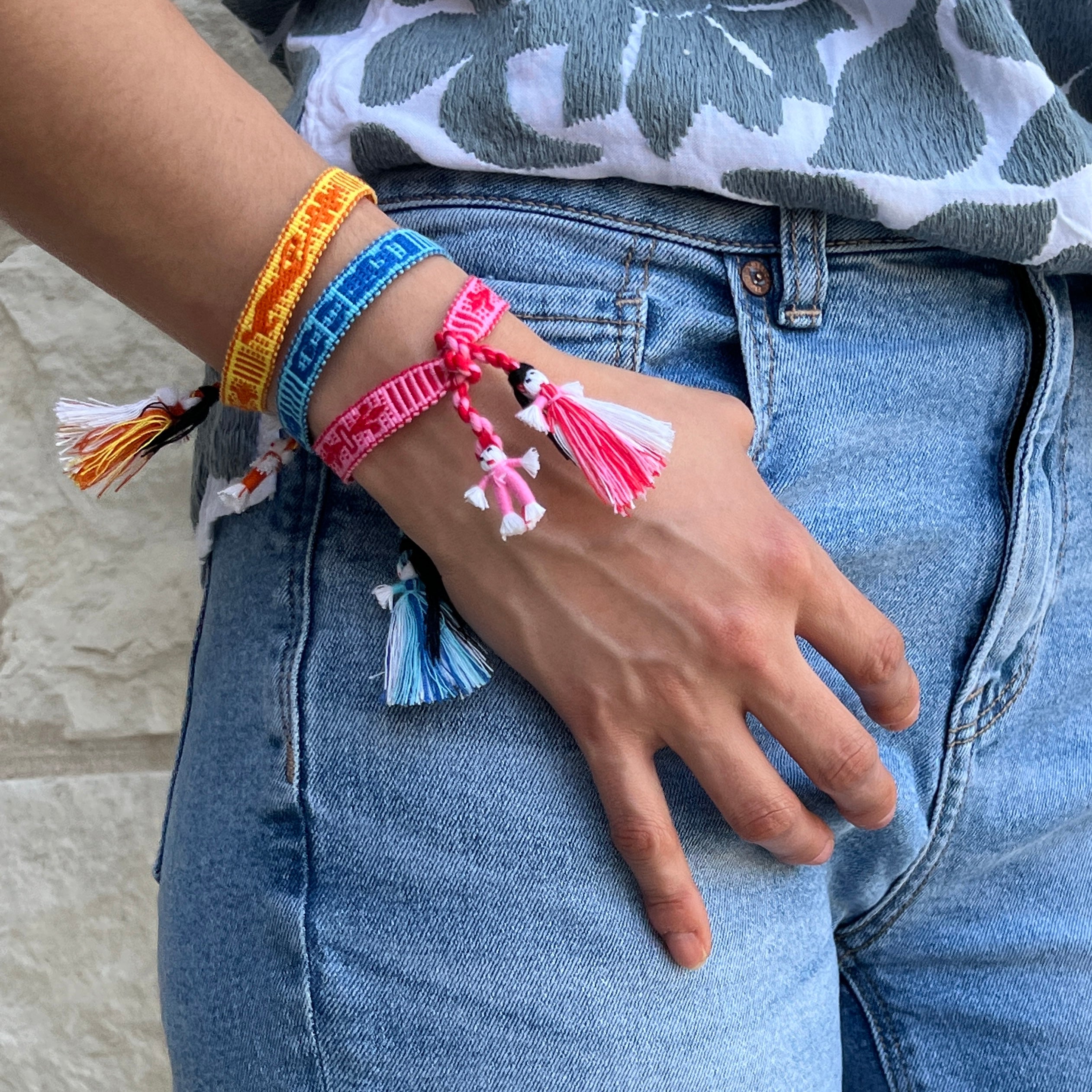 Comunidad Handwoven Bracelet with Dolls