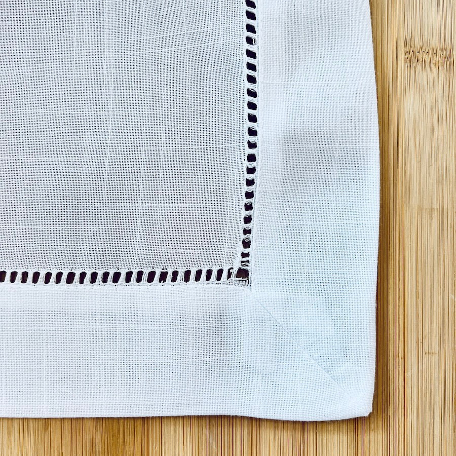 Fresh Linen Deshilado Table Runner