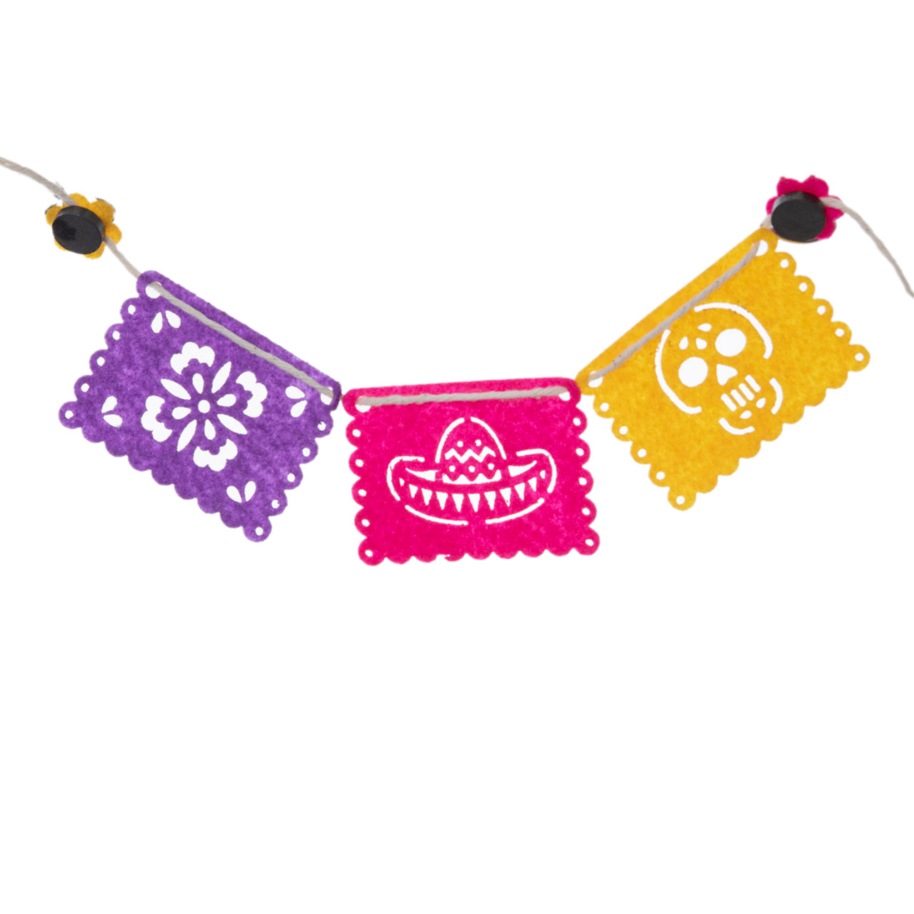 Día de Los Muertos Felt Mini Papel Picado Banner Magnet