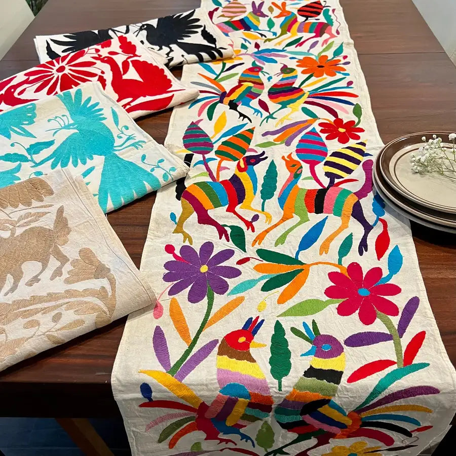 Otomí Hand-Embroidered Table Runner