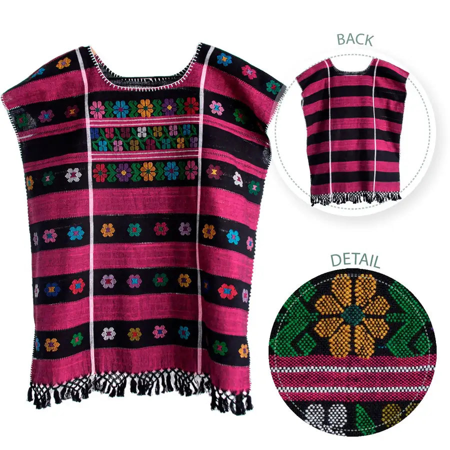 Trenzado Huipil de Telar Blouse - 10