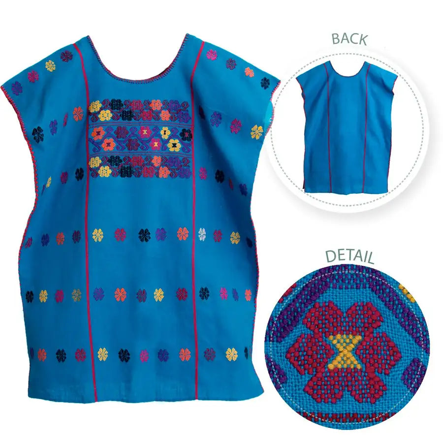 Trenzado Huipil de Telar Blouse - 12