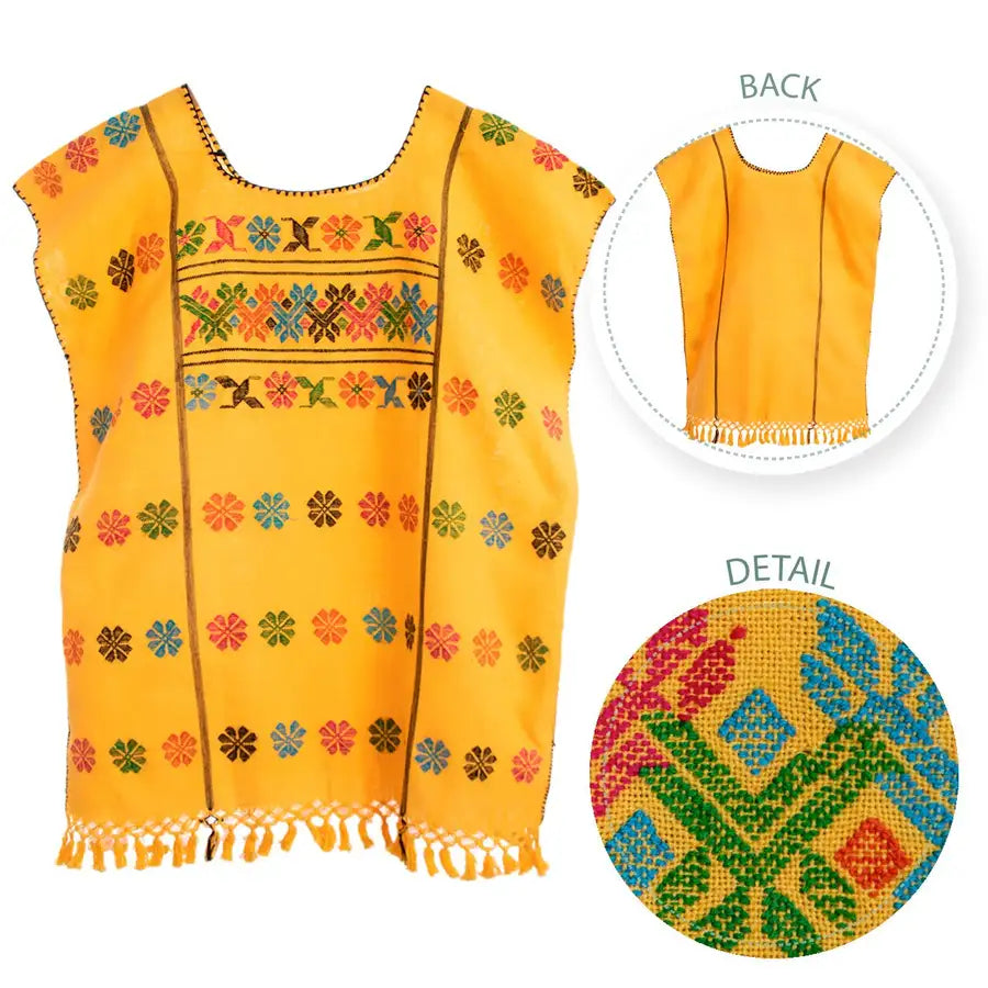 Trenzado Huipil de Telar Blouse - 18