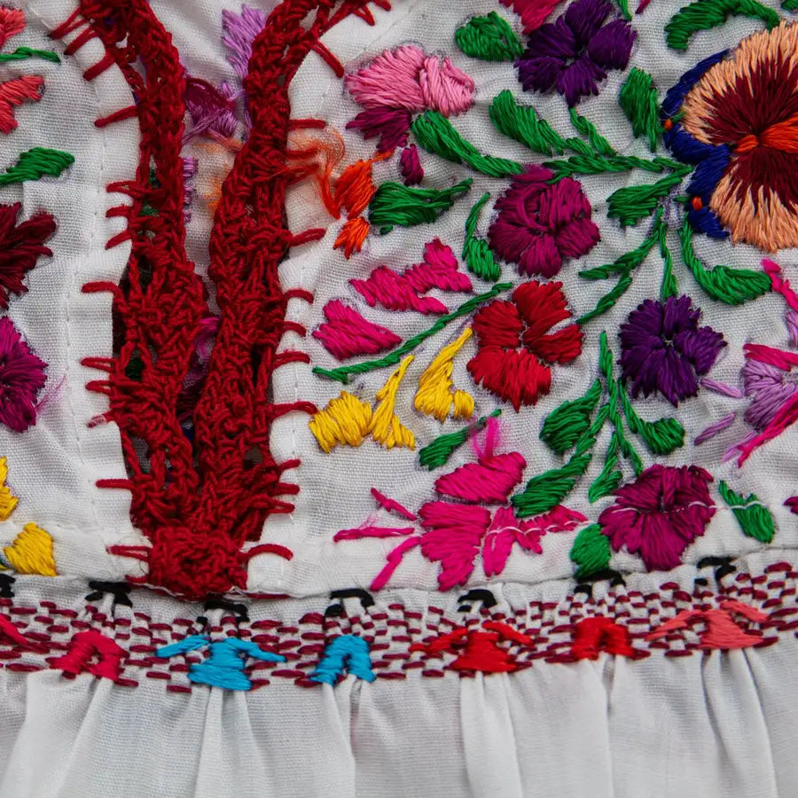 Sophia Hand-Embroidered Short Sleeve Blouse - 4