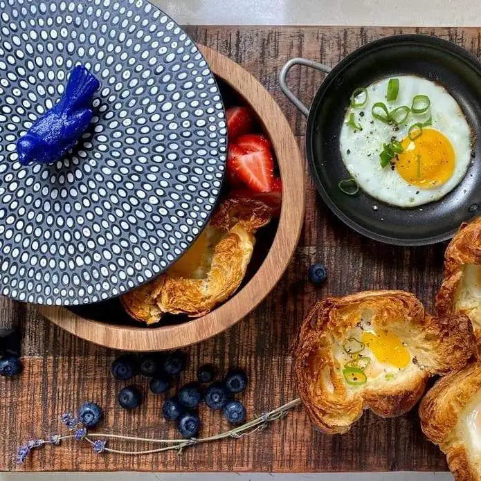 Hand-painted Parota Solid Wood Kitchen Tortillero/Basket - 4