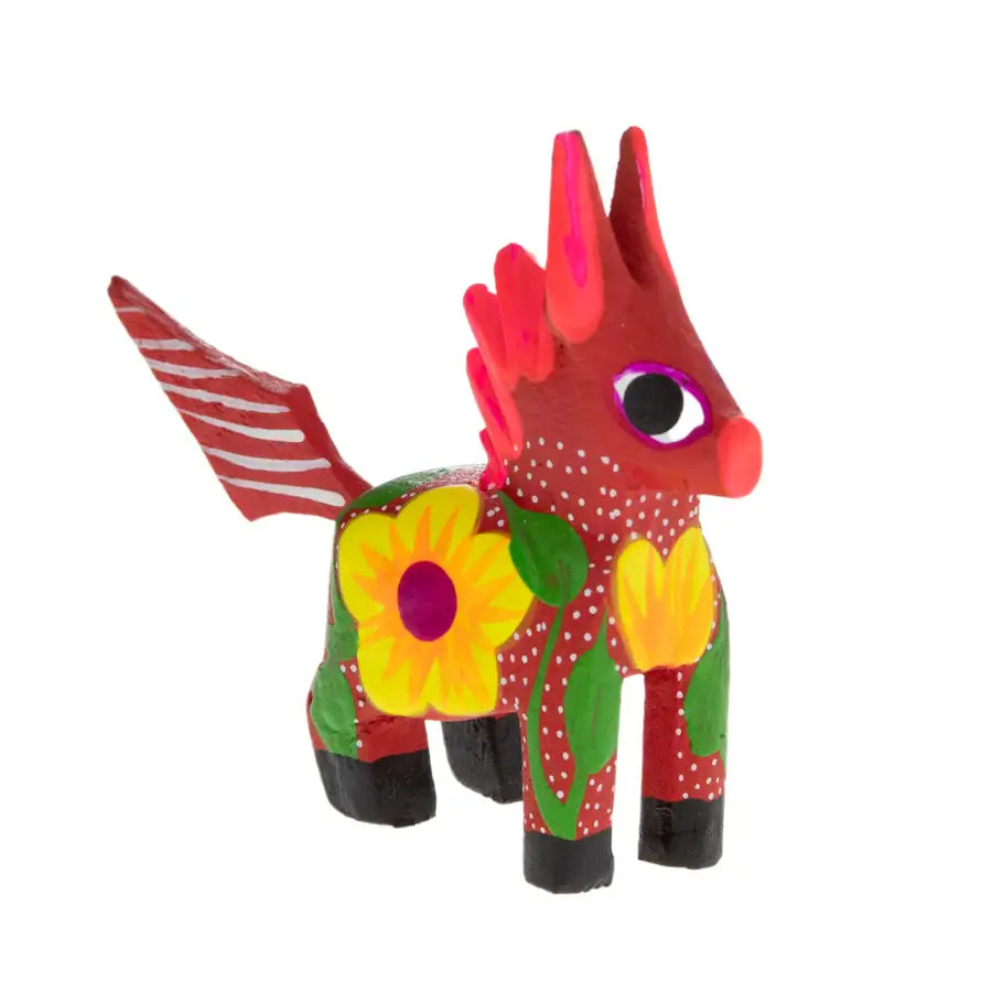 Hand Painted Donkey Wooden Figurine