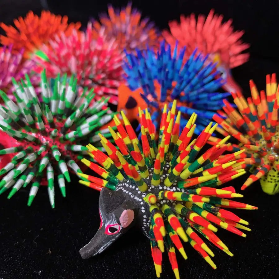 Hand Painted Porcupine Wooden Figurine Alebrije - 15