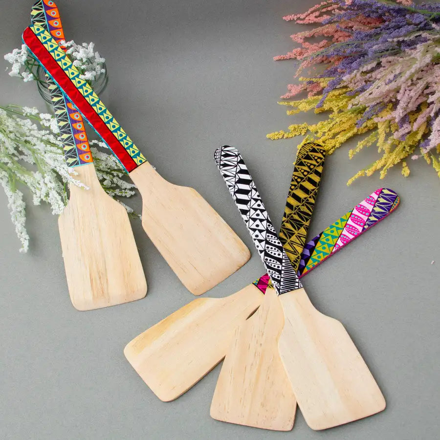 Colorful Hand-Painted Wooden Spatula