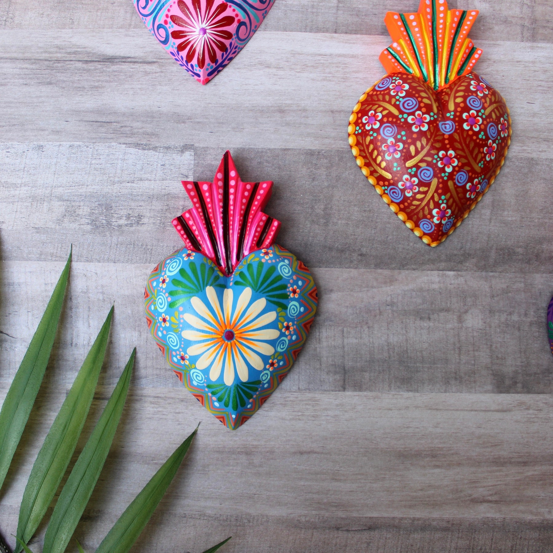 Heartbeat Wooden Hand-Painted Heart Wall Art