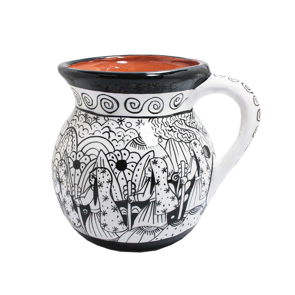 Black and White Storytelling Xalitla Clay Jarrito Mug
