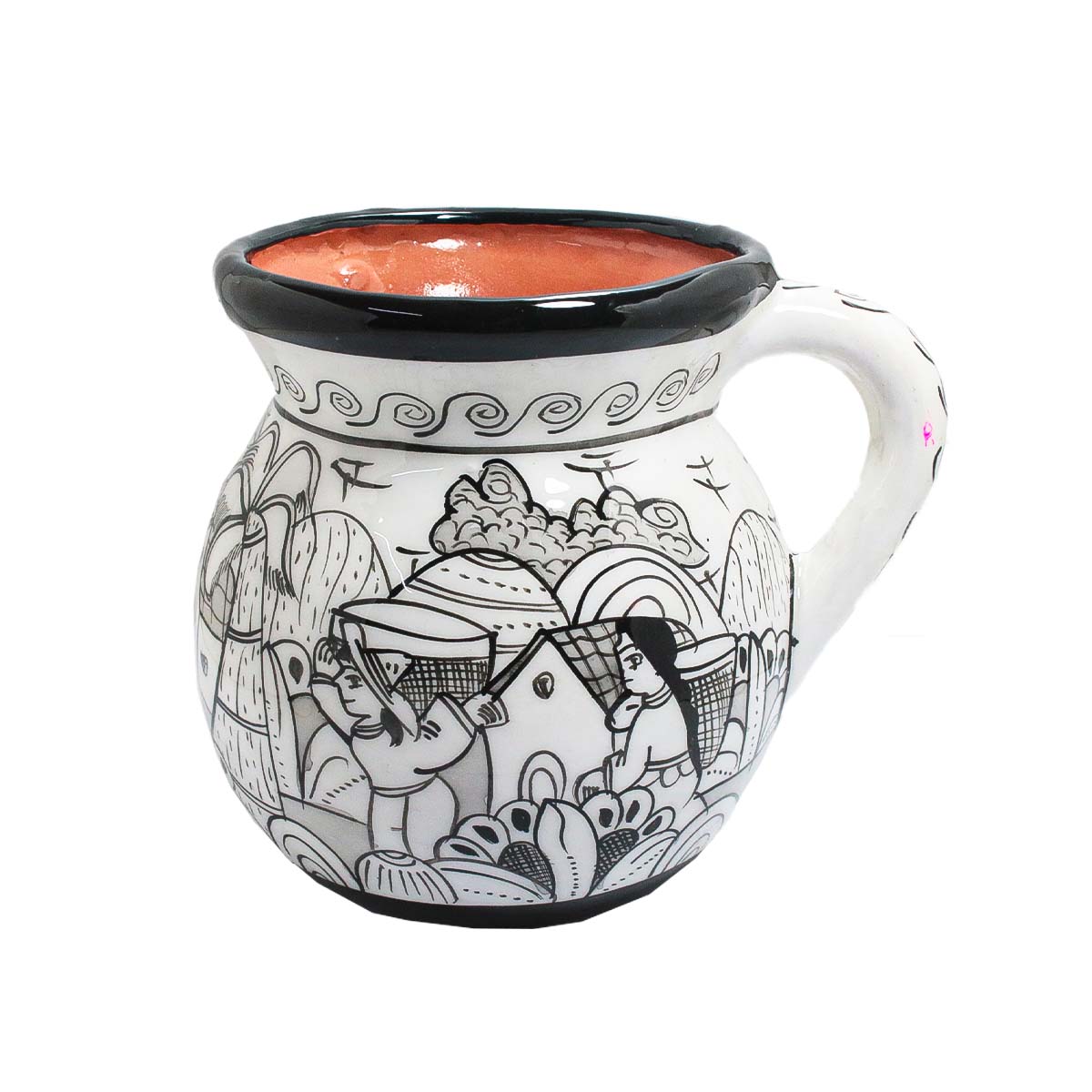 Black and White Storytelling Xalitla Clay Jarrito Mug
