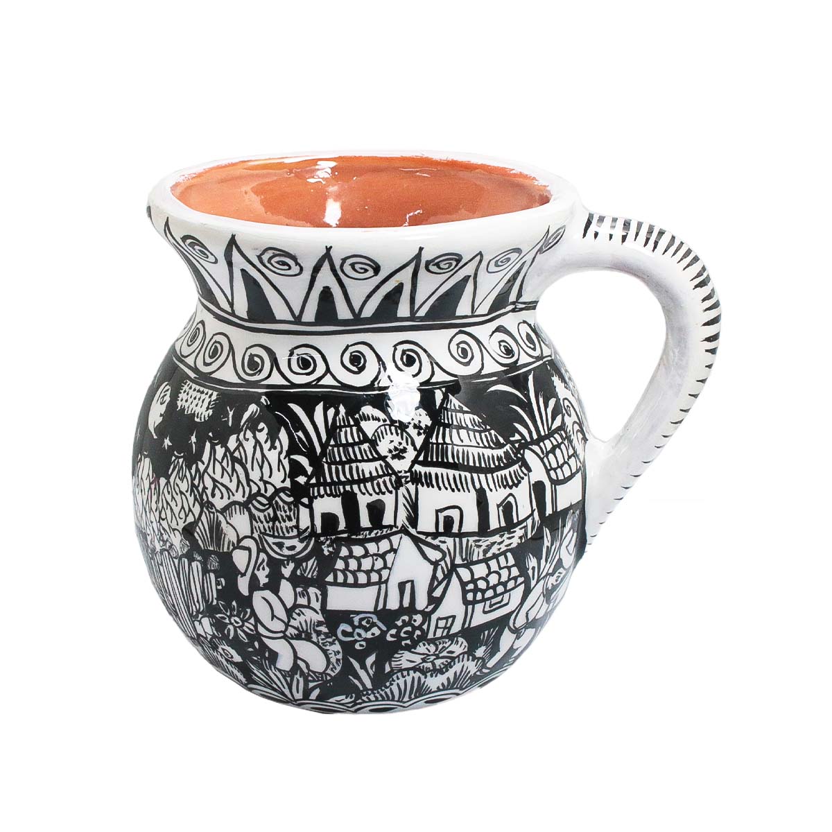 Black and White Storytelling Xalitla Clay Jarrito Mug