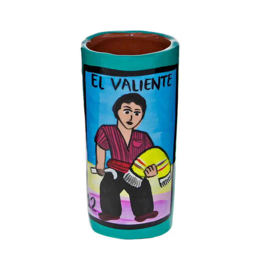 Lotería Hand-painted Clay Shot Glass
