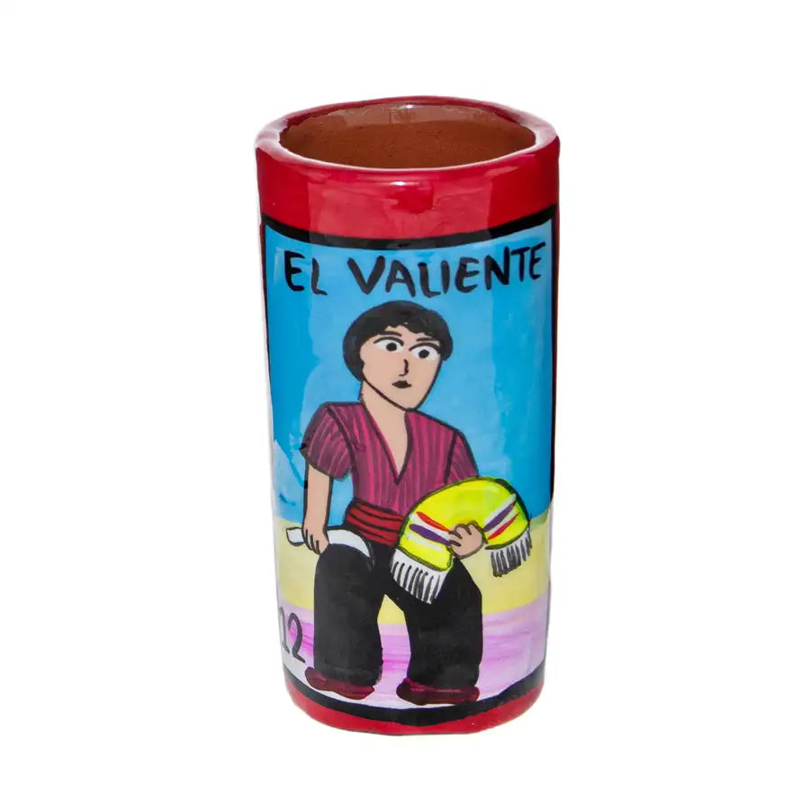 Lotería Hand-painted Clay Shot Glass