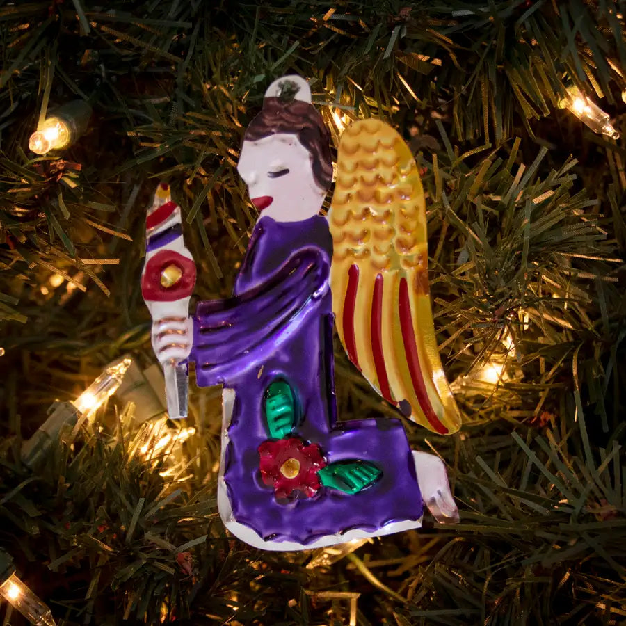 Mexican Hand-Painted Tin Christmas Ornaments
