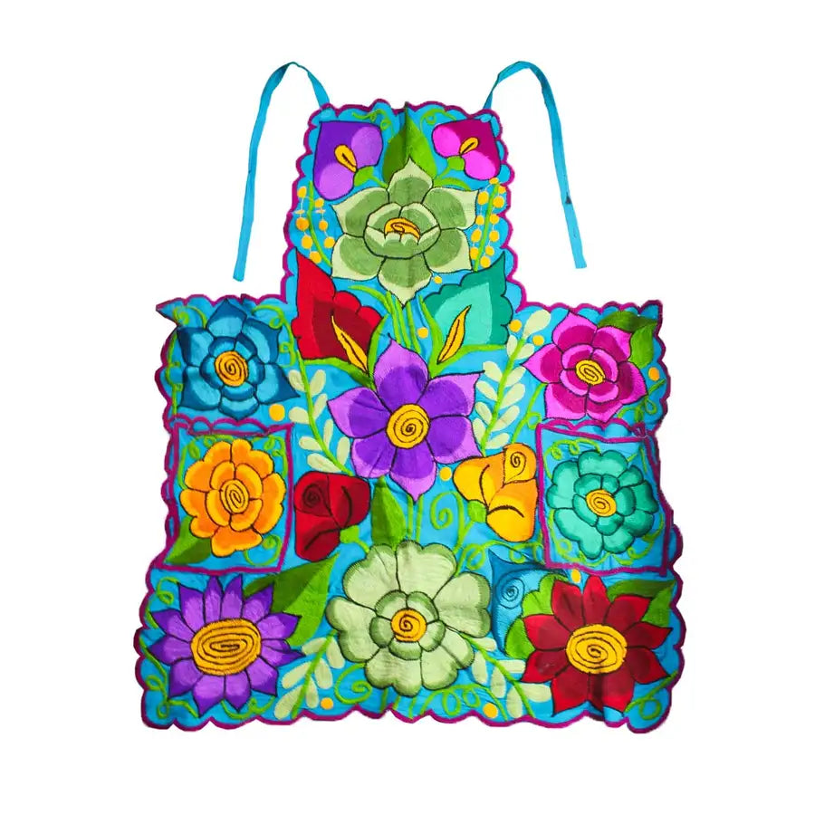 Embroidered Floral Apron