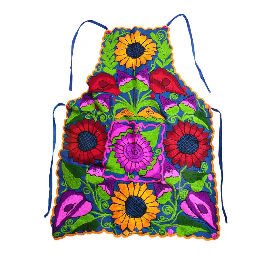 Embroidered Floral Apron