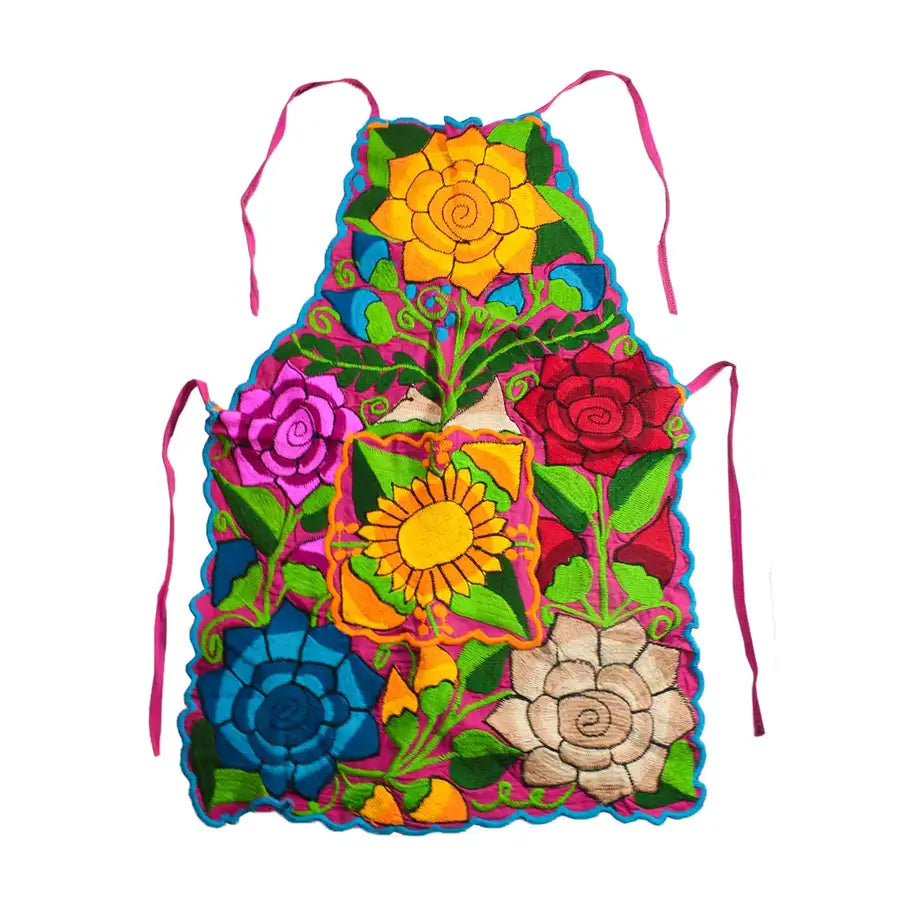 Embroidered Floral Apron