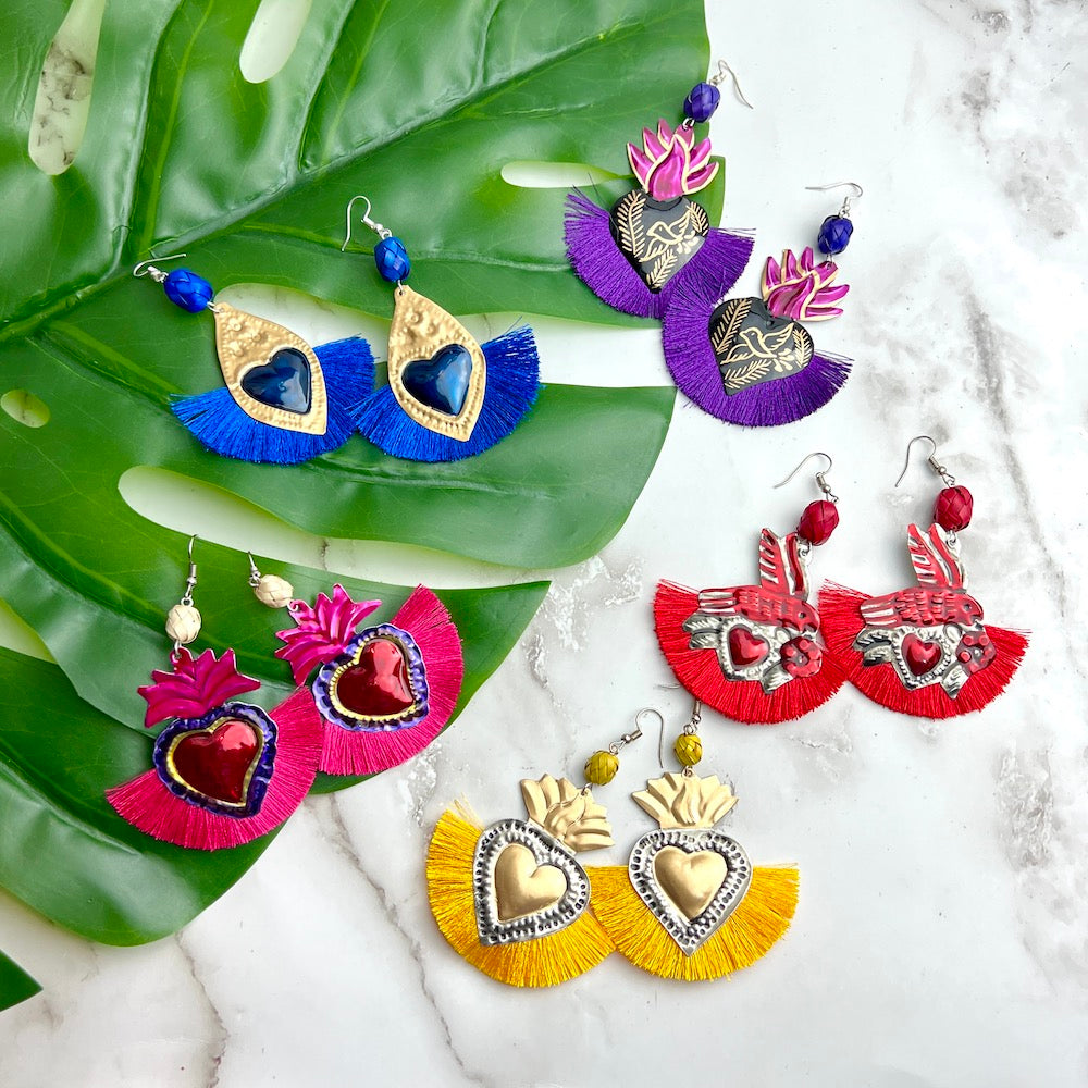 Mariposas Milagro with Tassel Mexican Statement Earrings