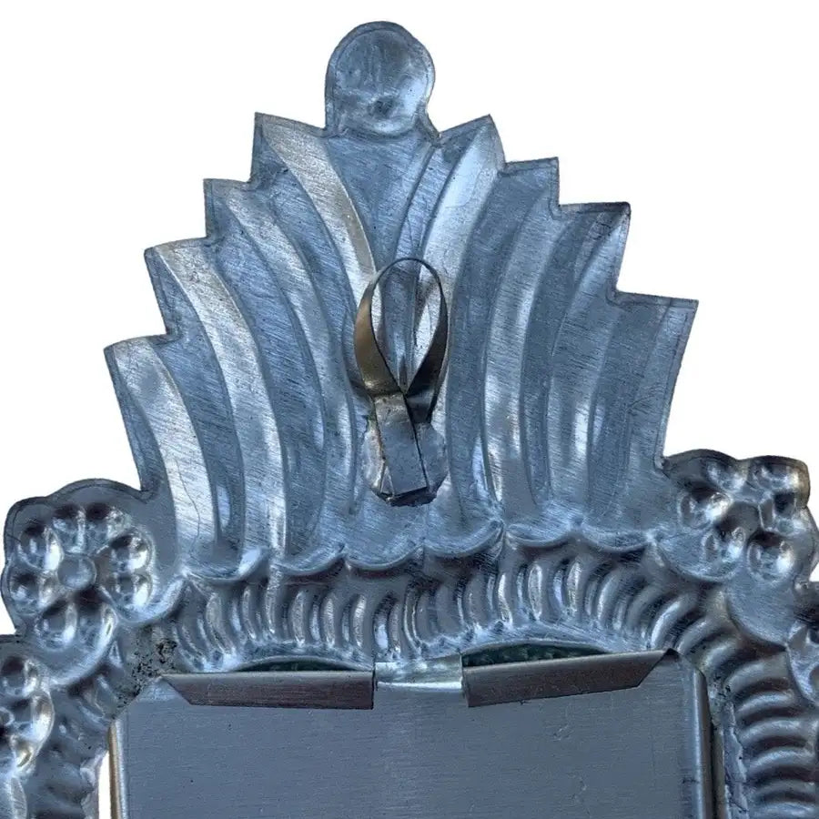 Medium Mexican Milagro Tin Heart with Mirror - 5