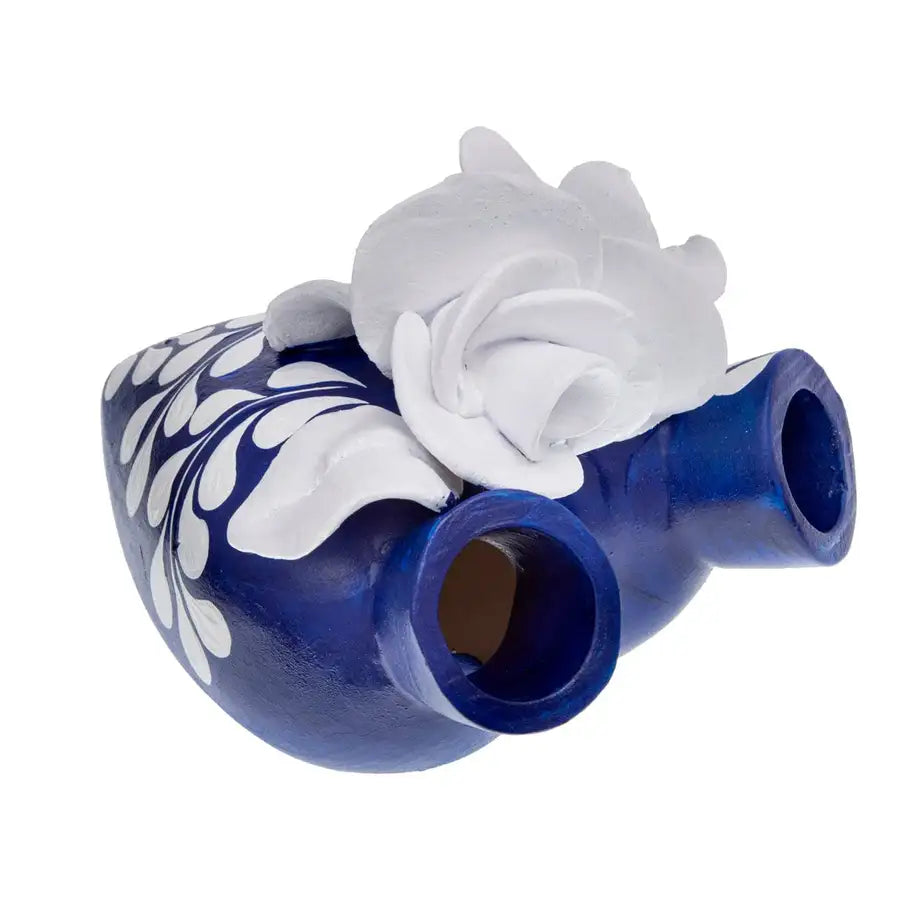 La Flor- Mexican Hand-Painted Ceramic Hearts- 6