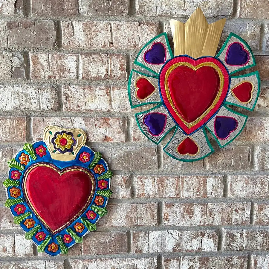 XL Mexican Milagro Tin Heart