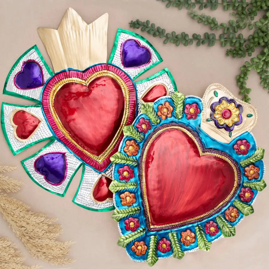 XL Mexican Milagro Tin Heart - 6