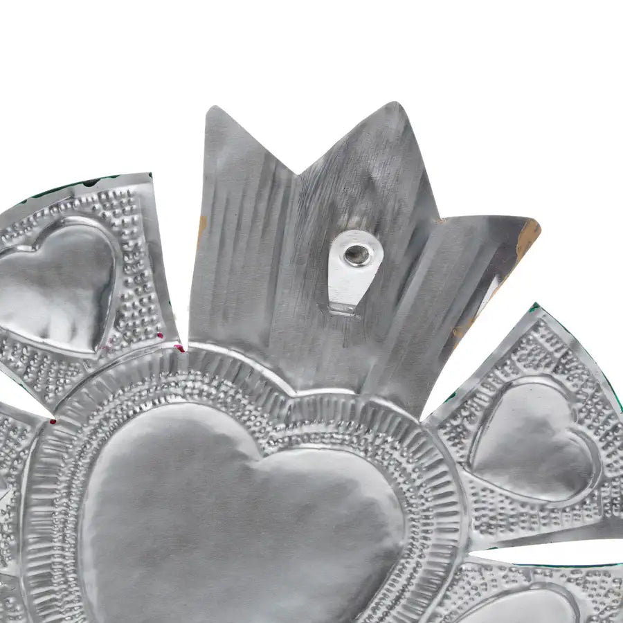 XL Mexican Milagro Tin Heart - 5