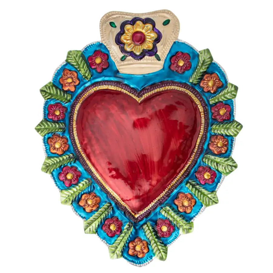 XL Mexican Milagro Tin Heart - 8